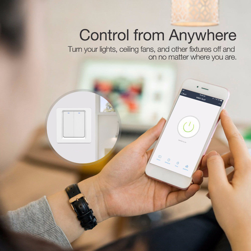 WiFi push button switches can be controlled remotely