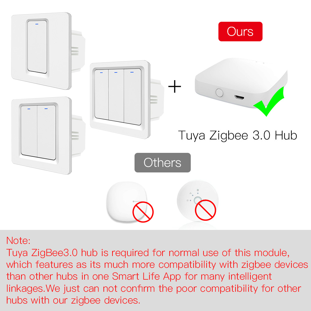 El interruptor inteligente zigbee se conecta con el concentrador Tuya Zigbee 3.0