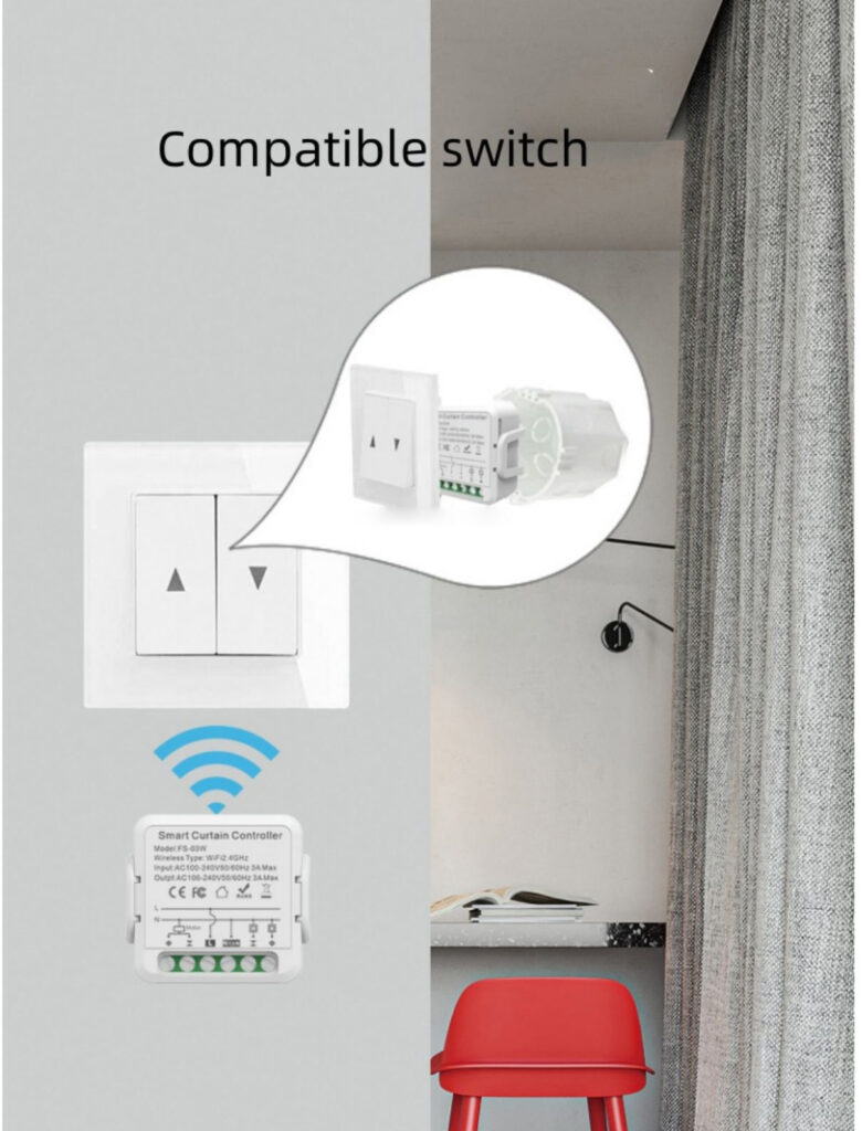 Curtain Switch Relay Module is compatible many switches