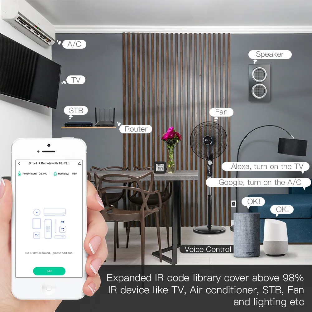 IR remote Controller with temperature and humidity sensor
