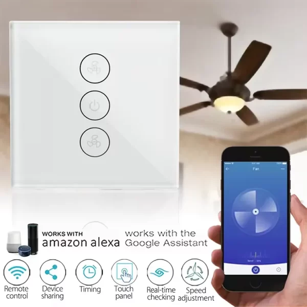 smart fan switch has real-time checking and speed adjustment functions