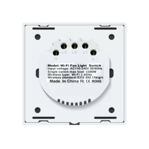 Backside of smart light and fan switch