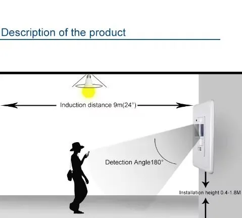 smart switch with motion sensor induction distance 9m