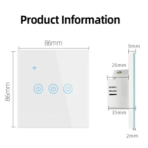 The dimensions of the smart touch light switch