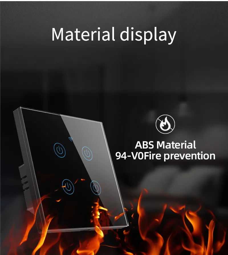 The Smart Touch Dimmer Switch uses ABS fire prevention material