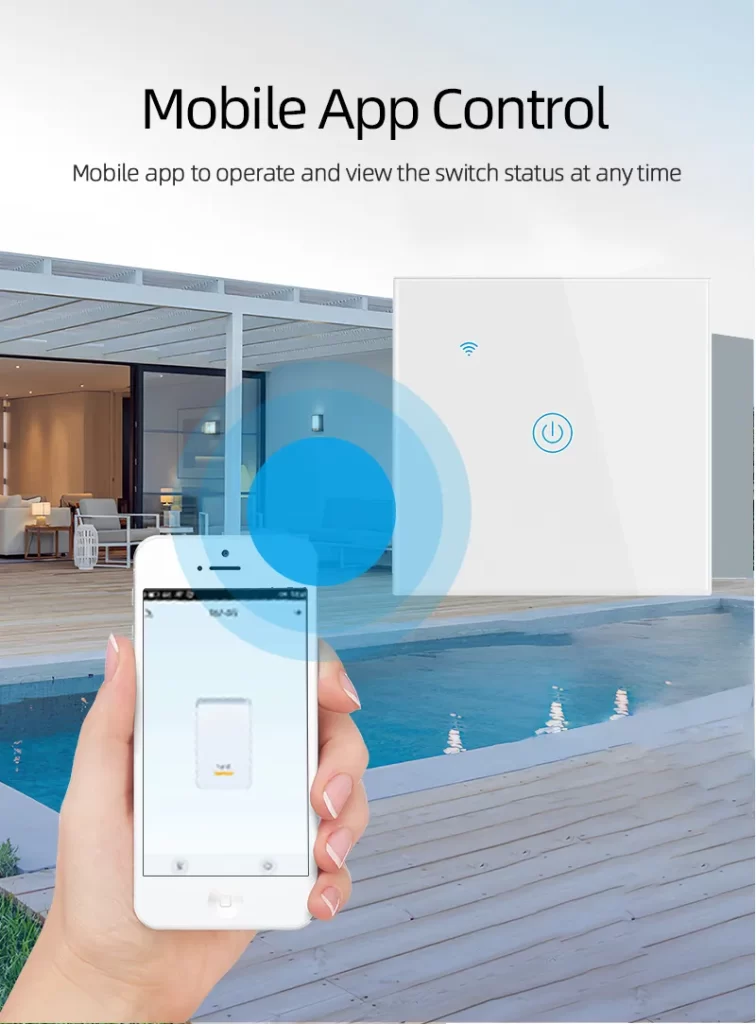 The Smart Touch Dimmer Switch can be controlled by a mobile app