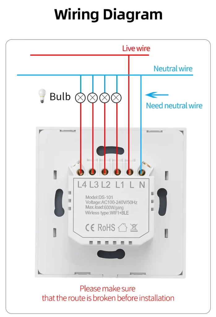 The smart touch switch wiring diagram