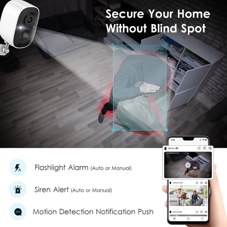 smart battery camera secure home without blind spot
