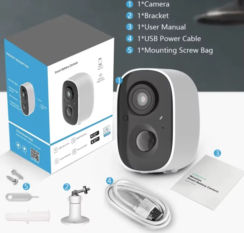 The package list for the smart battery camera