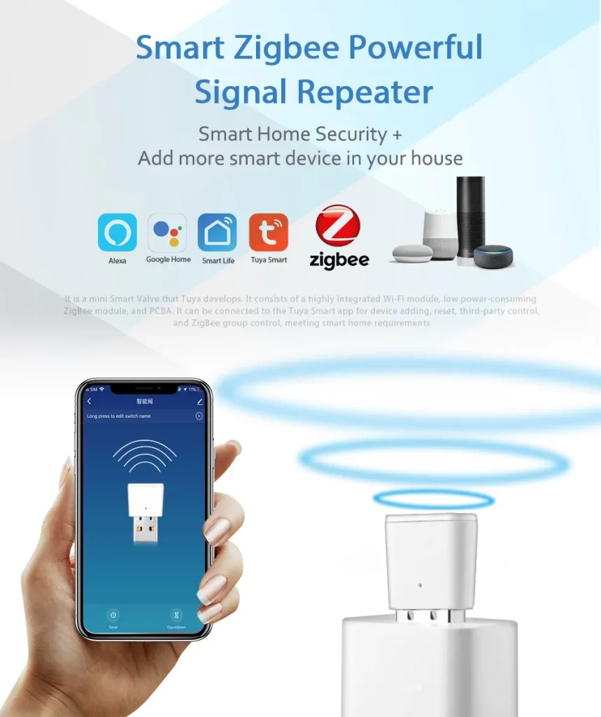 El repetidor Zigbee es compatible con asistentes de voz