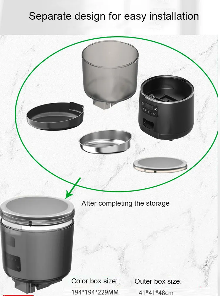 The smart pet feeder has a separate design for easy installation