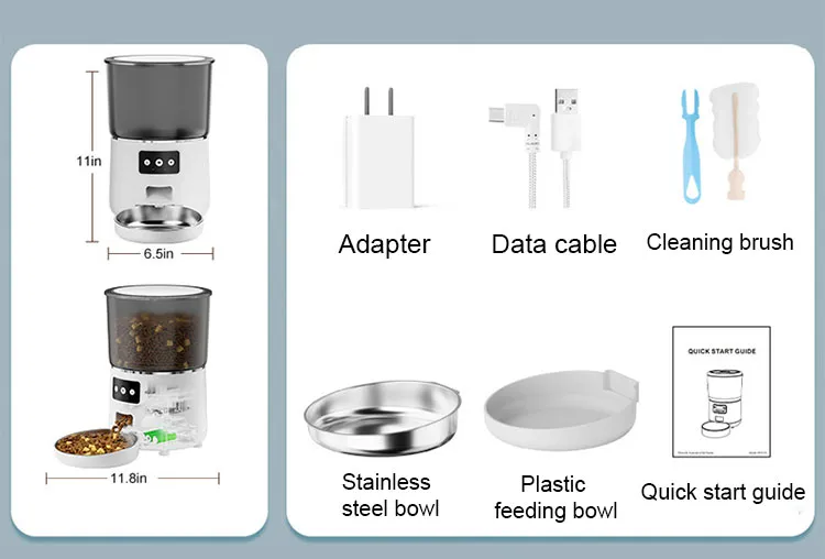 package list of the smart pet feeder