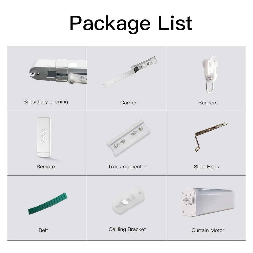 smart curtain track package list