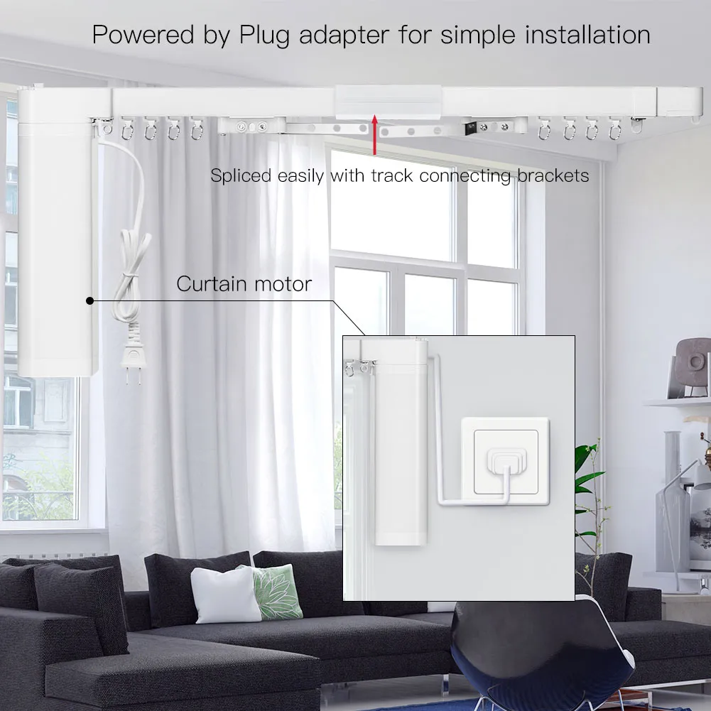 Smart curtain track with simple installation