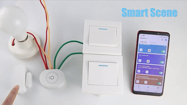 The door sensor triggers the light to turn on