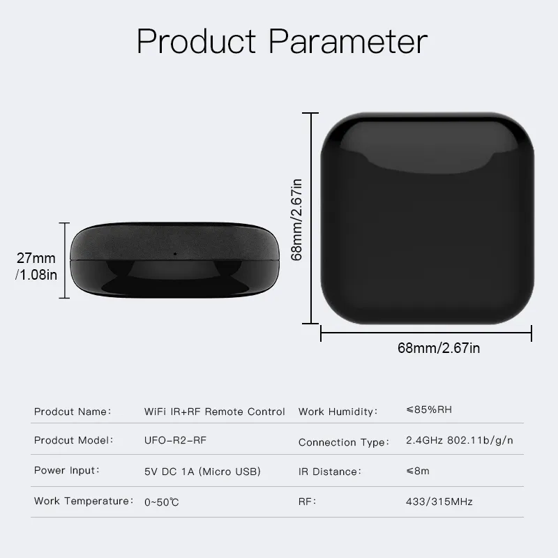 the specifications of rf control remote