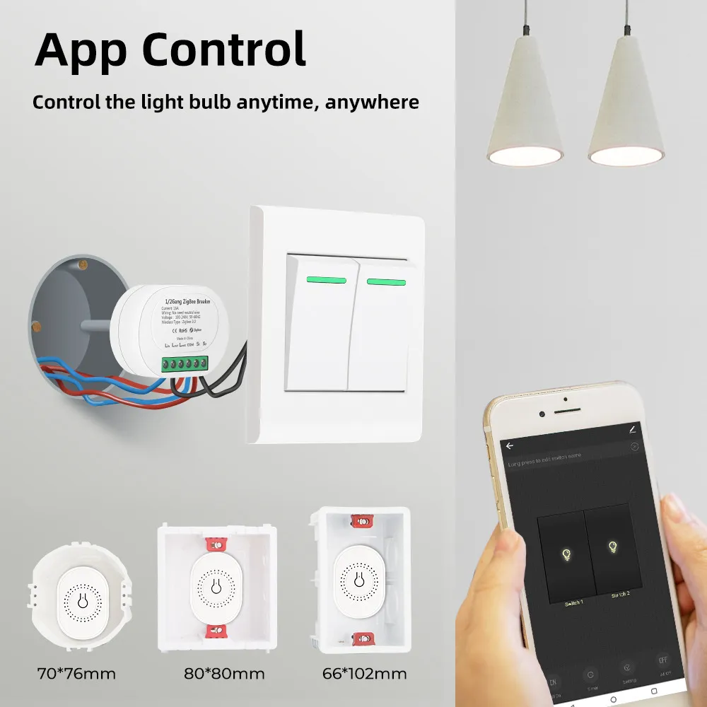 Use the WiFi smart switch module to control the light bulb remotely