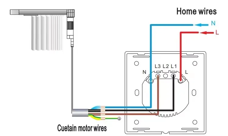 wiring diagram of WiFi curtain switch