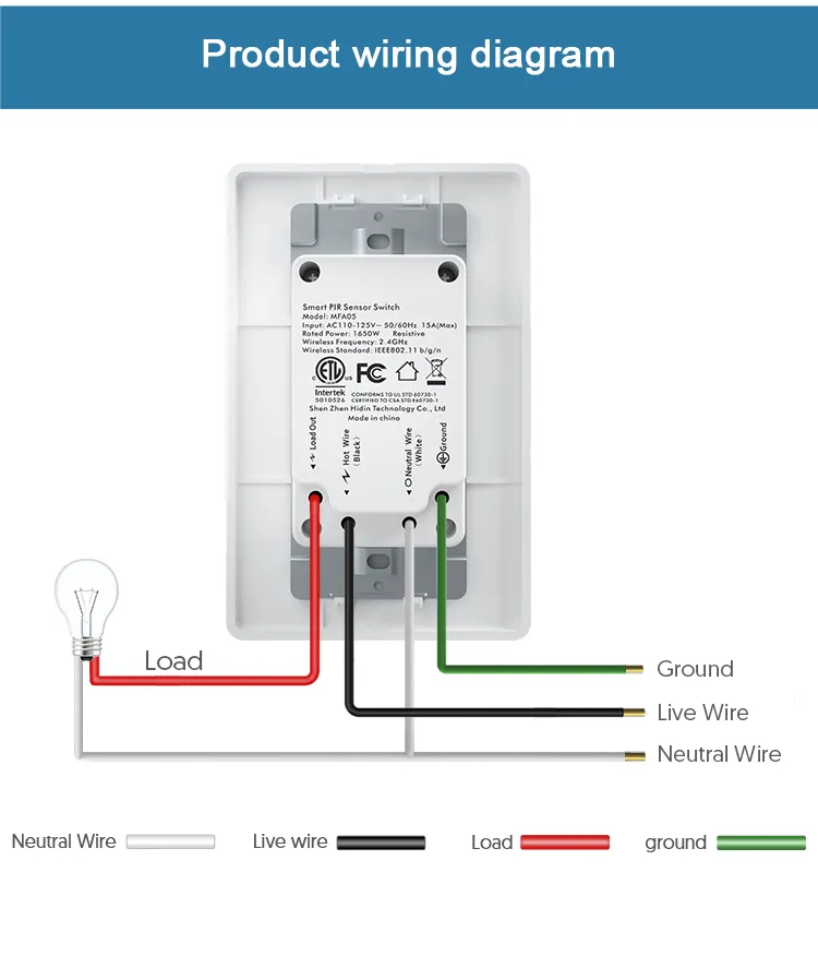 wiring diagram of the smart light switch