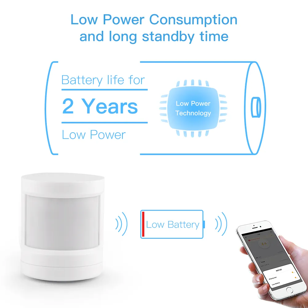 The Zigbee human presence sensor has a 2-year standby time