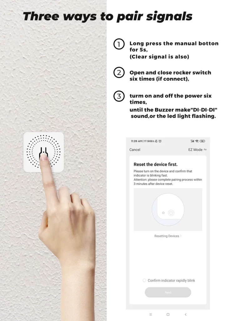Steps for network connection of a smart modular switch