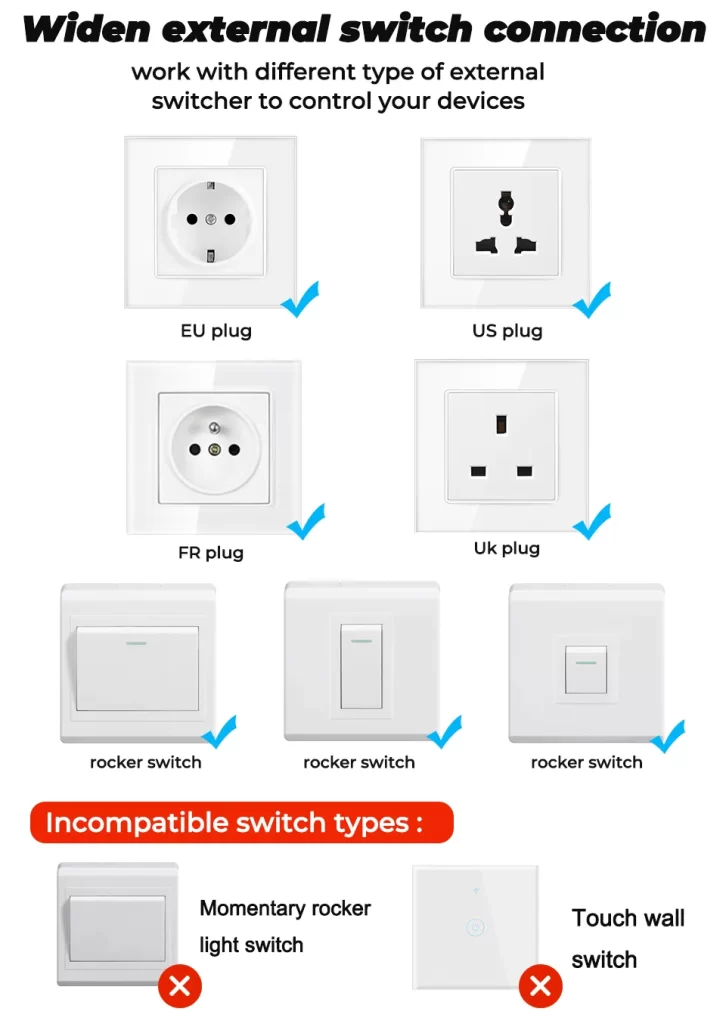 The scope of application of the WiFi smart modular switch