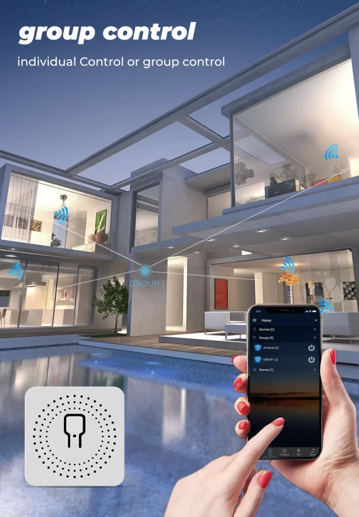 the group control function of WiFi smart modular switch