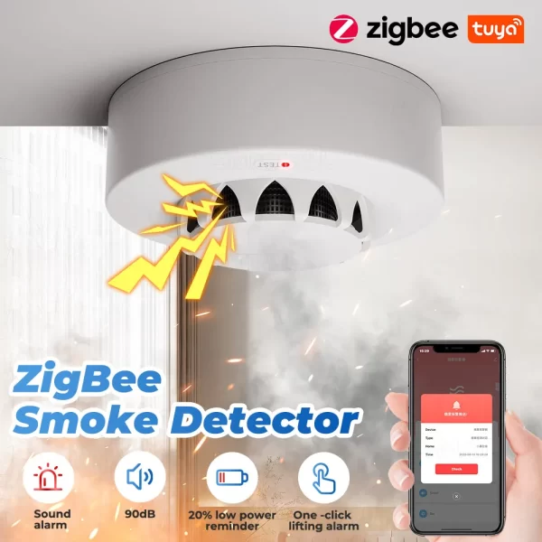 ميزات كاشف الدخان Zigbee